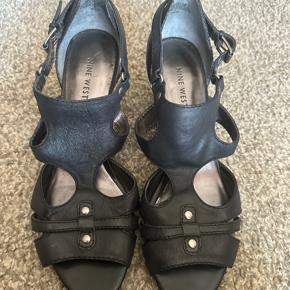 Nine West Black Cutout Sandals